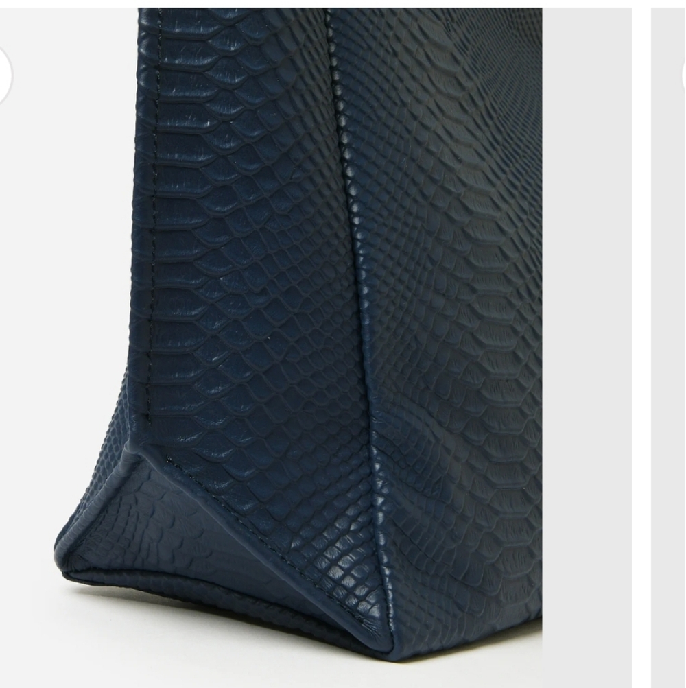 NWT Ampersand As Apostrophe Tote Bag- Blue Leather Python Pattern Designer Bag - Picture 7 of 7